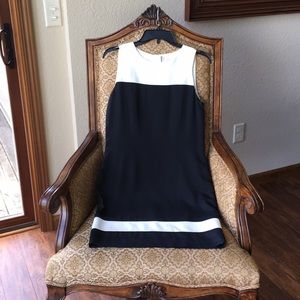 Ann Taylor black and ivory white dress